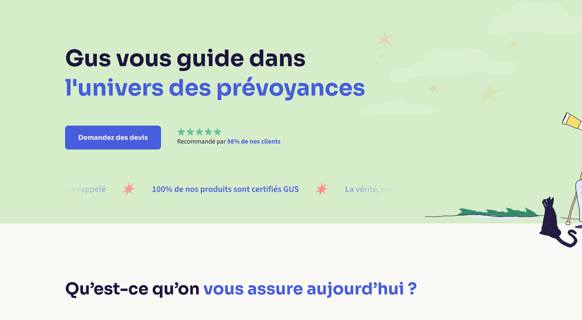 Page accueil Gus Assurance