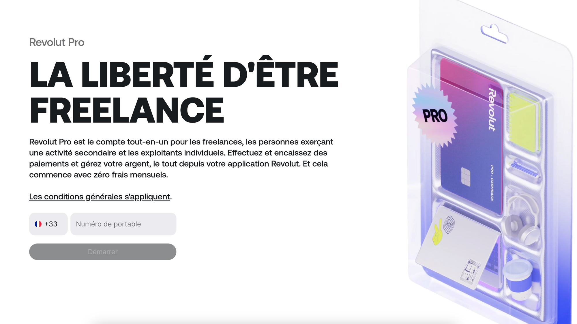 Page accueil Revolut Pro