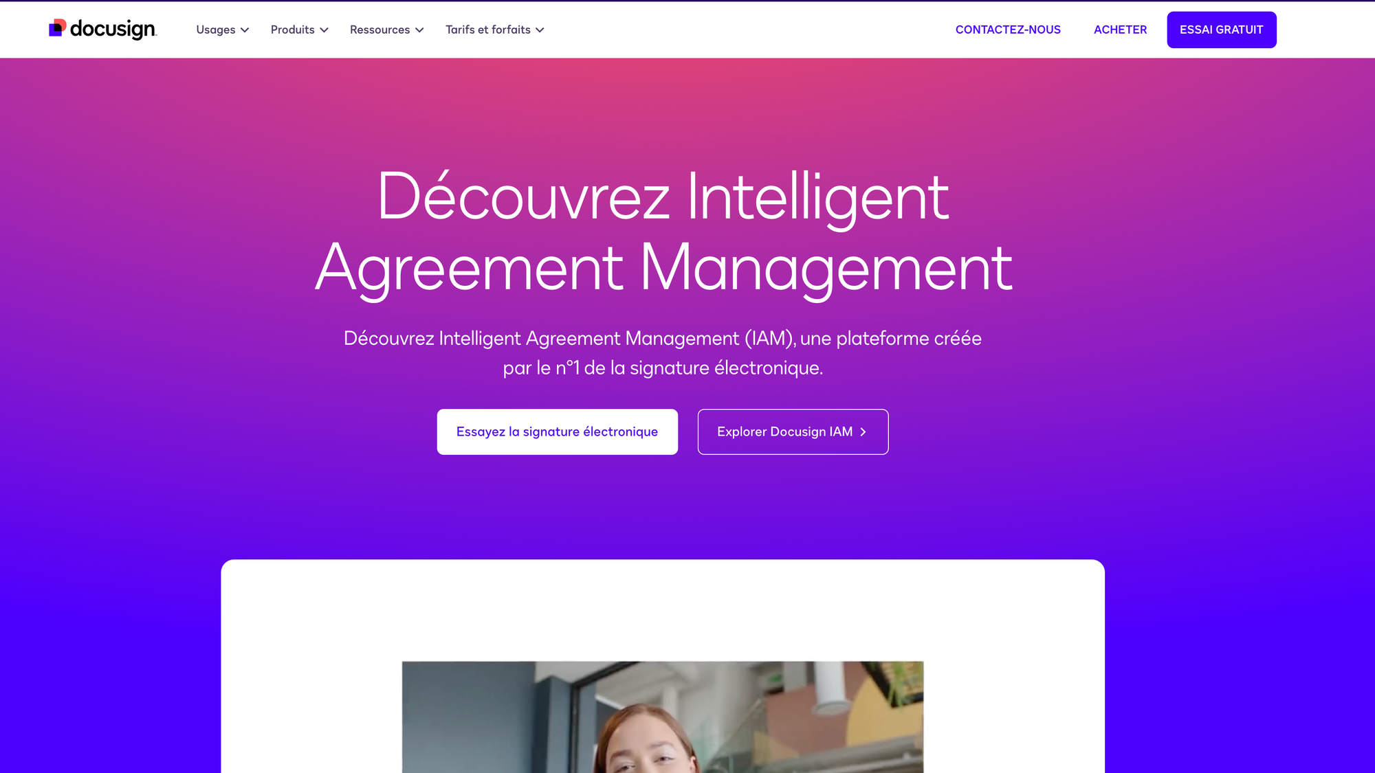 Page accueil DocuSign