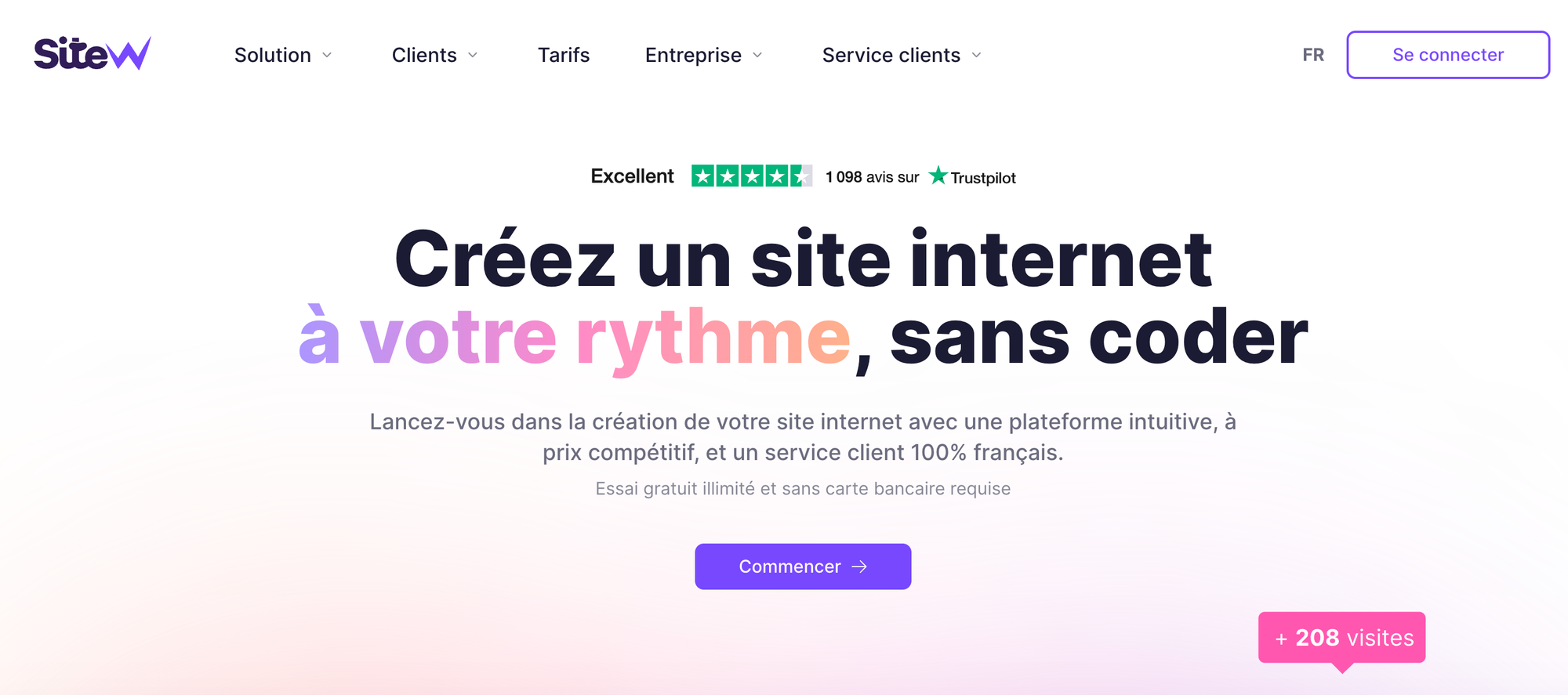 Page accueil Site W