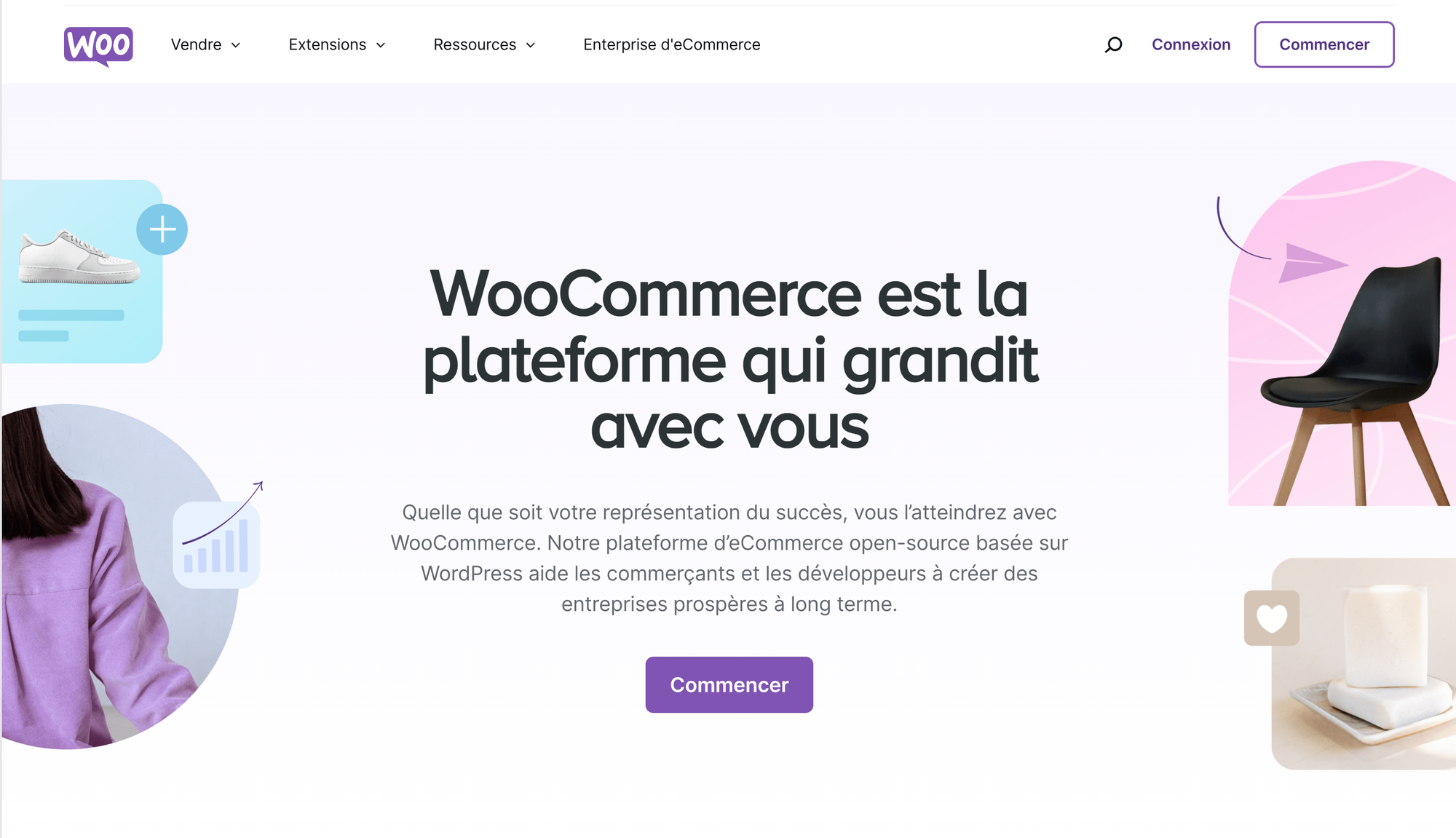 Page accueil Woo commerce