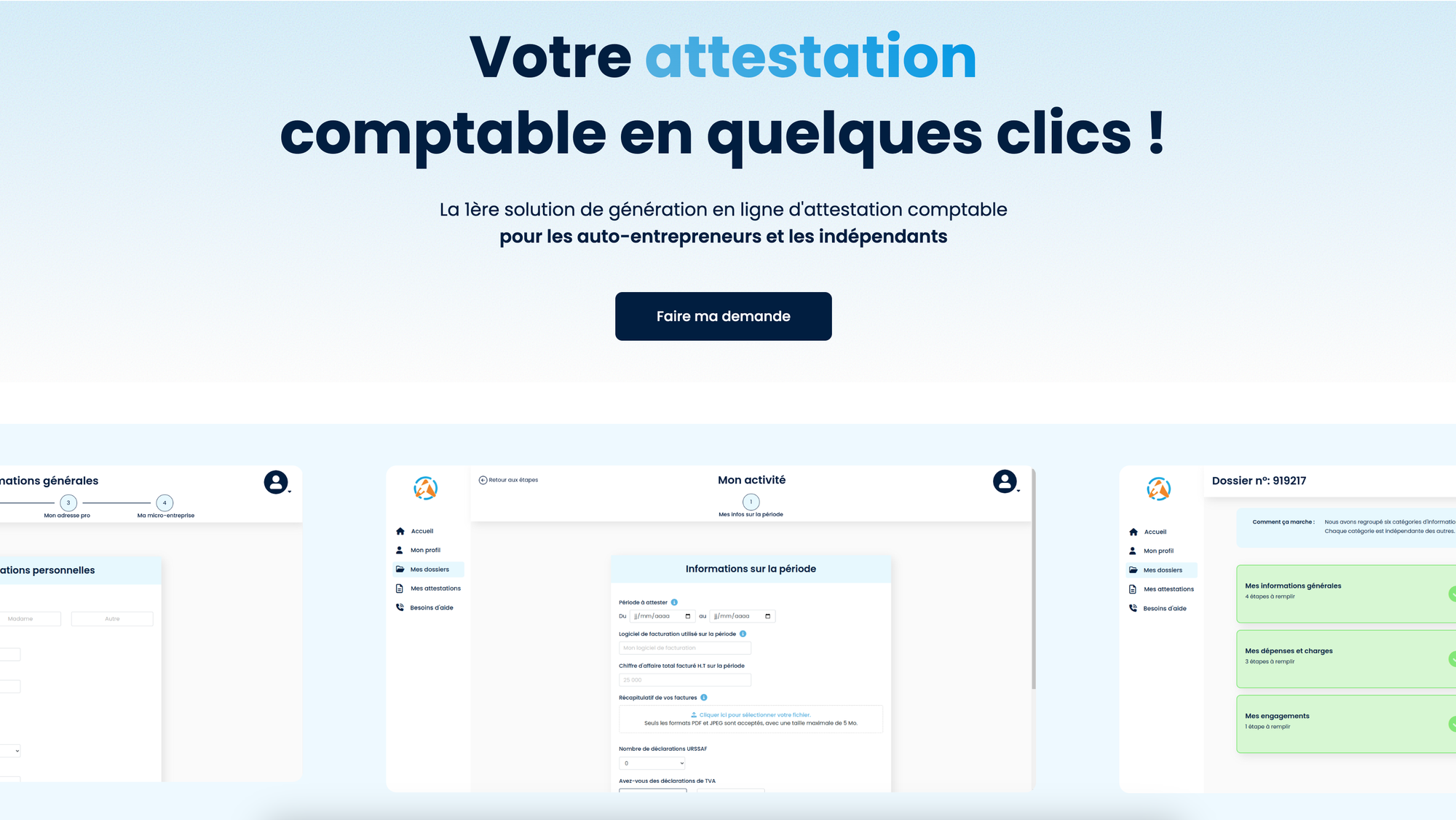 Page accueil Attestat.io