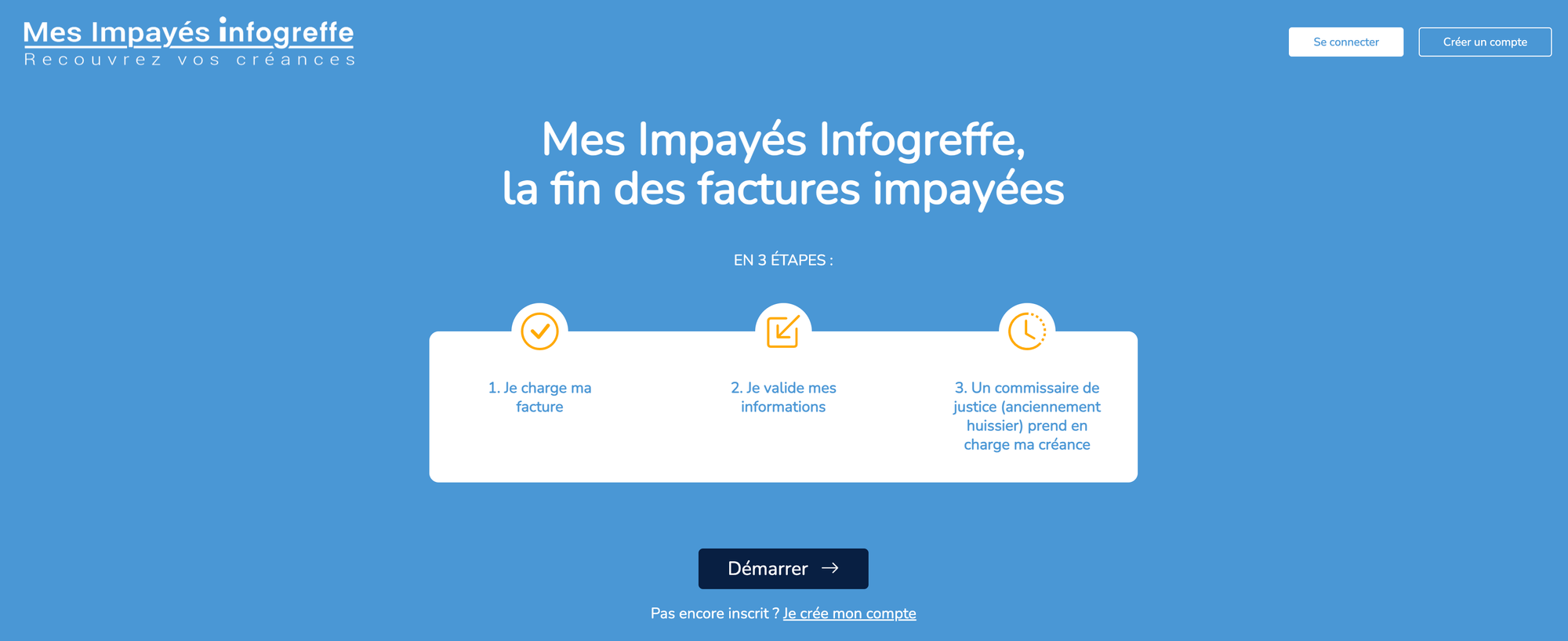 Page acceuil Infogreffe 