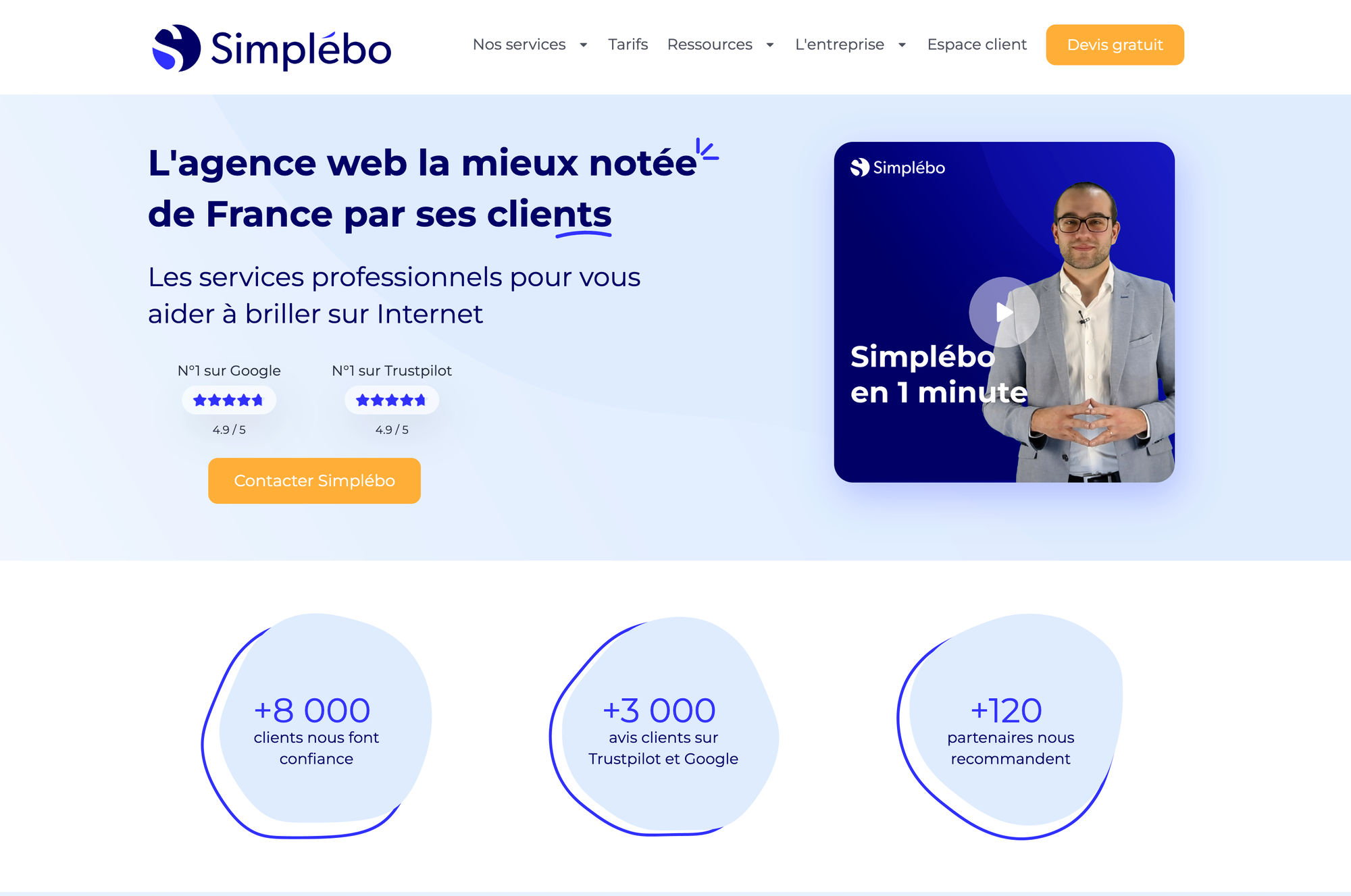 Page accueil Simplebo