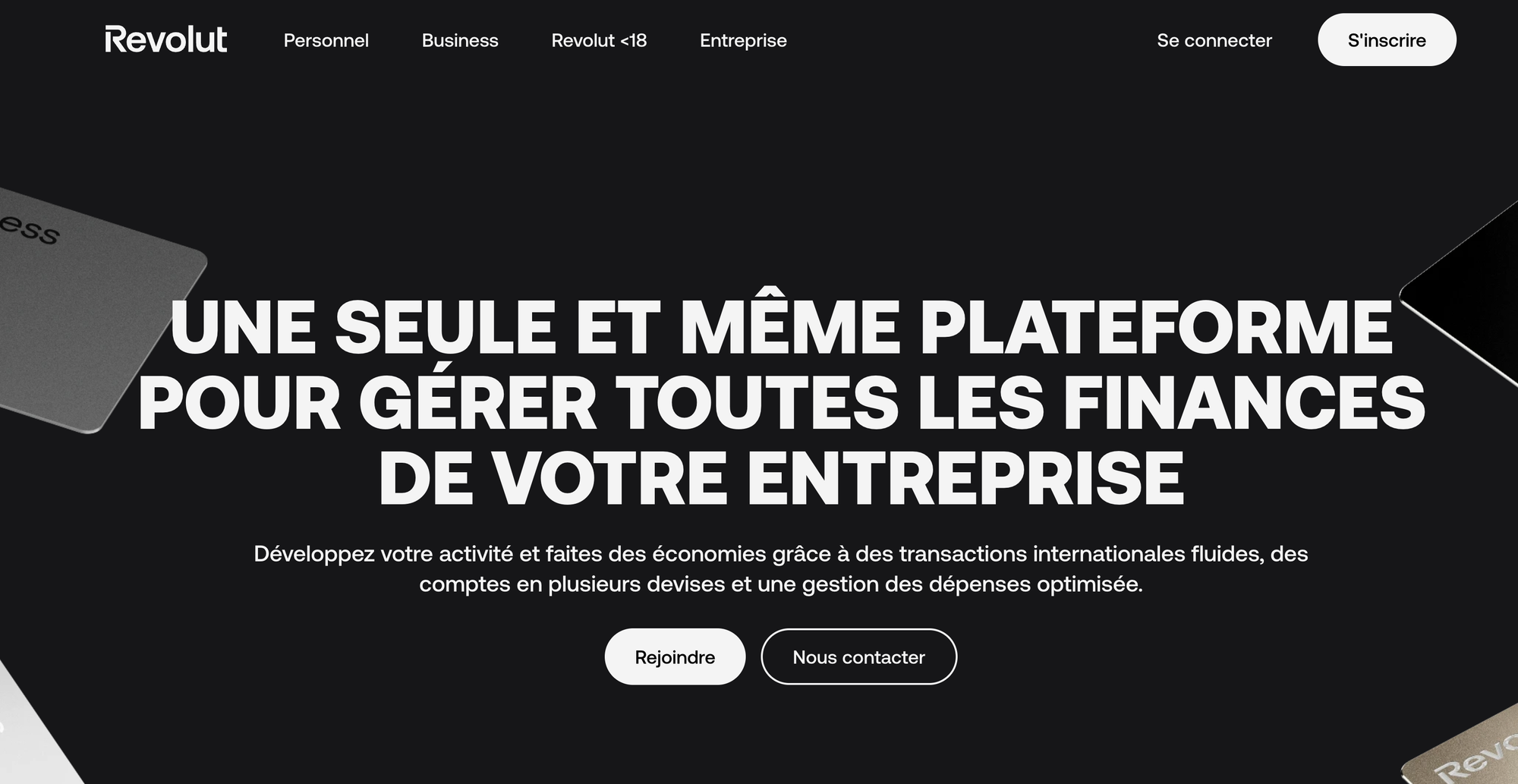 Page accueil Revolut Business